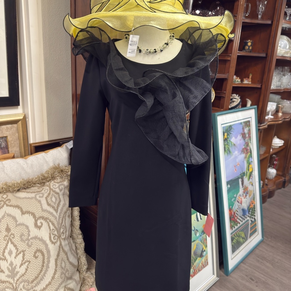Boston Proper Black Dress with Ruffle Accent new with tag size 6